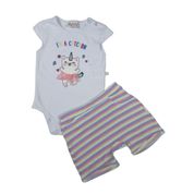 Conjunto Bebê Feminino Hug Cat Corn Banco