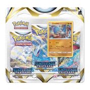 Kit de Cartas Pokemon Blister Triplo Tempestade Prateada 3 Pacotes + 1 Carta