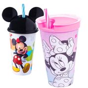 Kit Minnie Rosa e Mickey Disney Copo com Orelhas 500 ml