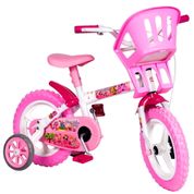 Bicicleta Infantil Princesinha Aro 12 Branca com Rosa Styll Kids