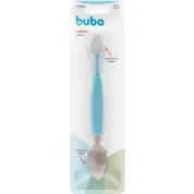 Colher 2 em 1 Buba Raspa Fruta em Inox e Silicone Azul Buba