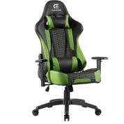 Cadeira Gamer Giratória Com Elevação a Gás 02 Almofadas de Apoio Cruiser H01 Preto Verde - Fortrek