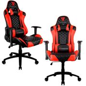 Kit 02 Cadeiras Gamer Office Giratória com Elevação a Gás TGC12 Preto Vermelho - ThunderX3