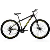 Bicicleta Cazelle Turim A.29 Q.17 Aluminio Shimano 21M - 3341 0123D PTO/AMARELO e Laranja