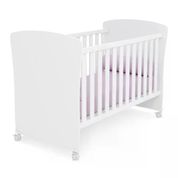 Berço Mini Cama Infantil Doce Sonho 2484 Branco Com Rodizios Qmovi