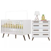 Berço Mini Cama 2857 E Comoda 2868 Retro Branco Qmovi