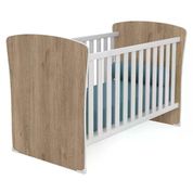 Berço Mini Cama Infantil Doce Sonho 2484 Carvalho Rustico Branco Qmovi