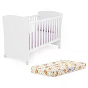 Berço Mini Cama Doce Sonho 2484 Branco Com Rodizios E Colchao Qmovi