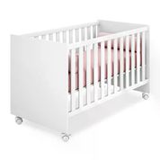 Berço Mini Cama Infantil Doce Sonho 1344 Branco Com Rodizios Qmovi