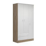Guarda Roupa Infantil Doce Sonho 03 Portas 2617 Carvalho Rustico Branco Qmovi
