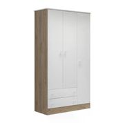 Guarda Roupa Infantil Doce Sonho 03 Portas 2617 Carvalho Rustico Branco Qmovi