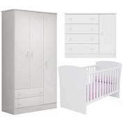 Quarto Infantil 03 Peças Doce Sonho 2484X2617X2561 Branco Qmovi