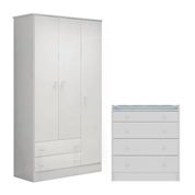 Guarda Roupa Infantil 2617 E Comoda 2523 Doce Sonho Branco Qmovi