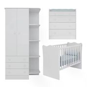 Quarto Infantil 03 Peças Doce Sonho 1X2523X825 Branco Qmovi