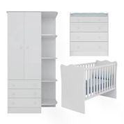 Quarto Infantil 03 Peças Doce Sonho 1X2523X825 Branco Qmovi