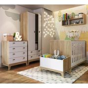 Quarto Infantil 5 Peças Favo de Mel FM035 Itapua Branco Completa Moveis