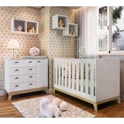 Quarto Infantil 5 Peças Favo de Mel FM032 Branco Completa Moveis