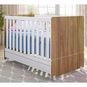 Berço Mini Cama Com Rodizios Encanto 3200 Nature Branco Peternella