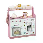 Cozinha Infantil Porta Brinquedos Kitchen Branco Rosa Moveis Estrela