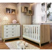 Quarto Infantil 5 Peças Favo de Mel FM032 Itapua Branco Completa Moveis