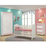 Quarto Infantil 3 Peças New Vitoria 9800 Branco Rose Peternella