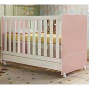 Berço Mini Cama Com Rodizios Encanto 3200 Rose Branco Peternella