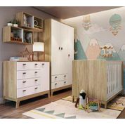 Quarto Infantil 5 Peças Favo de Mel FM036 Itapua Branco Completa Moveis