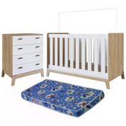 Conjunto Quarto Infantil Com Colchão FM030 BB863 Itapua Branco Completa Moveis