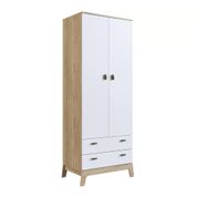 Guarda Roupa Infantil 2 Portas 2 Gavetas Favo de Mel FM005 Itapua Branco Completa Moveis