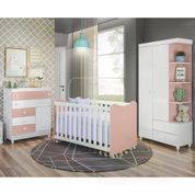 Quarto Infantil 3 Peças New Rubi 6500 Branco Rose Peternella