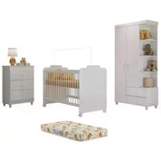 Quarto Completo Infantil Com Colchão New Ternura 9000 Branco Peternella