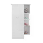 Guarda Roupa Infantil Doce Sonho 02 Portas 1395 Branco Qmovi