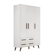 Guarda Roupa Infantil Retro 03 Portas 2909 Branco Qmovi