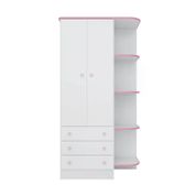 Guarda Roupa Infantil Doce Sonho 825 Branco Rosa Qmovi