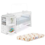 Berço Comoda Infantil Doce Sonho 758 Branco Com Colchao Qmovi