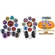 Kit 6 Beyblade Burst + 6 Beyblade Metal Fury Led + Arena Beyblade