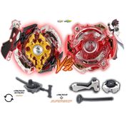 Kit 2 Beyblade Burst + 2 Lançador God Spriggan Vs Spriggan Spread Beyblader Shu