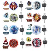 Kit 8 Beyblade Burst + 8 Lançadores Beyblade Burst Promo