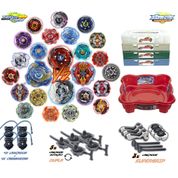 Kit 8 Beyblade Burst + 4 Beyblade Led + Maleta + Arena Beyblade