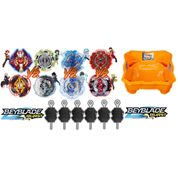 3 Beyblades Gyro + Arena Beyblade Burst Hasbro + 6 Lançador