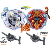 Kit 2 Beyblade Burst Luinor Vs Xcalius + 2 Lançadores Beyblade Burst