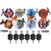 Kit 6 Beyblade Burst Rantaro Daigo + 6 Lançadores Beyblade Burst