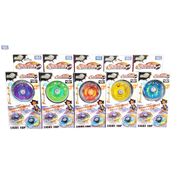 Kit 6 Beyblade Metal C/Luz Led Speed Light + 6 Lançadores