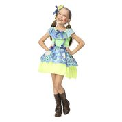 Vestido de Festa Junina Infantil Gigi Azul e Verde