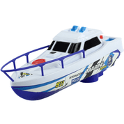 Barco / Lancha De Brinquedo Policia Que Anda Na Agua Branco BBR TOYS