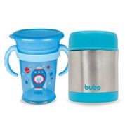 Kit Alimentação Foguete Azul Copo Treinam Pote Térmico Buba