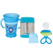 Kit Alimentação Foguete Azul Pote Term Copo Porta Fruta Buba