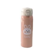 Garrafa Térmica Escolar Vacum Cup Infantil 350ml Rosa Coelho