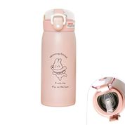 Garrafa Térmica Com Canudo rosa Agua Escolar 350ml