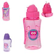 Garrafa squeeze infantil com Canudo ROSA